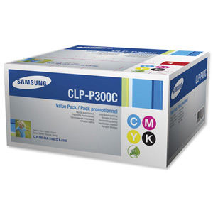 Samsung Laser Toner Value Pack Page Life 5000pp Black/Cyan/Magenta/Yellow Ref CLP-P300C/ELS [Pack 4] Ident: 831A