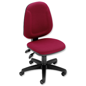 Trexus Plus High Back Chair Asynchronous Seat W460xD450xH460-590mm Back H510mm Burgundy