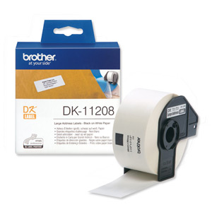 Brother Label Address Large 38x90mm White Ref DK11208 [Roll of 400] Ident: 728A