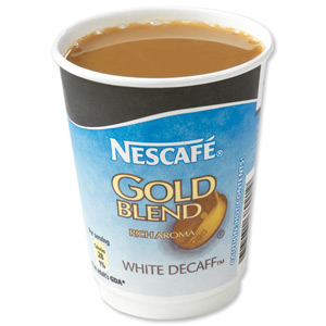 Nescafe & Go Gold Blend Decaffeinated White Coffee Foil-sealed Cup for Machine Ref 12033784 [Pack 8] Ident: 618B