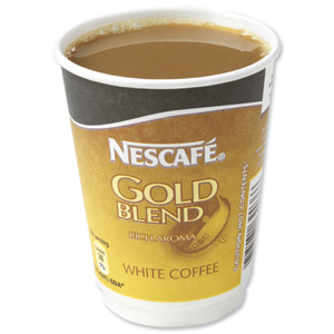 Nescafe & Go Gold Blend White Coffee Foil-sealed Cup for Drinks Machine Ref 12033813 [Pack 8] Ident: 618B