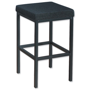 Trexus High Stool with Foot Bar Upholstered Seat W410xD410xH700mm Charcoal Ident: 409C