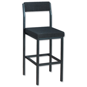 Trexus High Stool with Upholstered Backrest and Seat W410xD410xH700mm Charcoal
