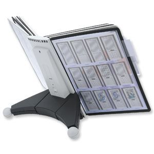 Durable Sherpa Desk Display Unit Complete 10 Index Tabs with 5 Black and 5 Grey Panels Ref 5632/22 Ident: 296B