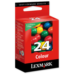Lexmark No. 24 Inkjet Cartridge Return Program Page Life 185pp Colour Ref 18C1524E