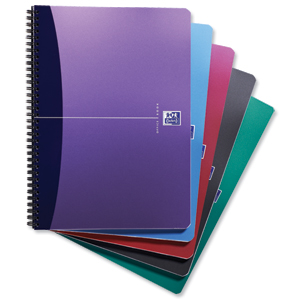 Oxford Office Notebook Wirebound Polypropylene-covered A4 Assorted Ref 100101918 [Pack 5] Ident: 34A