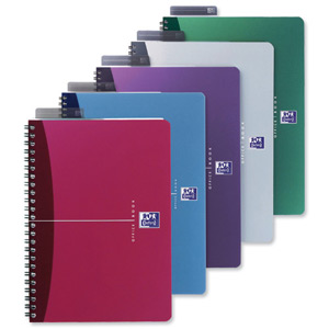 Oxford Office Notebook Wirebound Polypropylene-covered A5 Assorted Ref 100101300 [Pack 5] Ident: 35A