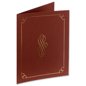 Certificate Covers Linen Finish Heavyweight Card Stock 290g Burgundy [Pack 5]