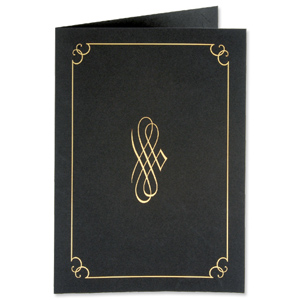 Certificate Covers Linen Finish Heavyweight Card Stock 290g Black [Pack 5]