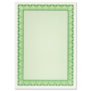 DECAdry Premium Certificates Watermarked 115gsm A4 Emerald Green Ref OSD4054 [Pack 25]