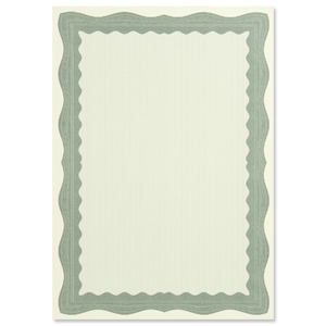 Certificate Papers with Foil Seals 90gsm A4 Green Wave [Pack 30]