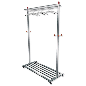 Coat and Garment Rack Mobile Lockable Castors Capacity 40-50 Hangers Ident: 489A