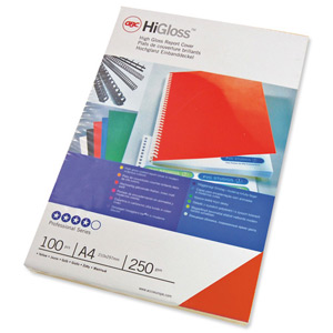 GBC Binding Covers Plain Card 250gsm A4 Gloss Red Ref CE020030 [Pack 50x2] Ident: 712E