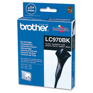 Brother Inkjet Cartridge Page Life 350pp Black Ref LC970BK