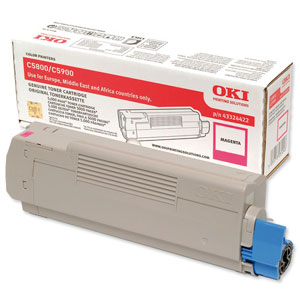 OKI Laser Toner Cartridge Page Life 5000pp Magenta Ref 43324422