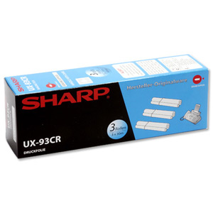 Sharp Fax Ribbons Thermal Page Life Total 270pp Black [for UXP400 series] Ref UX93CR [Pack 3] Ident: 834B