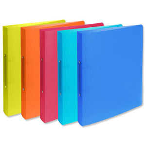 Exacompta Ring Binder Durable Polypropylene 2-Ring Size 30mm Spine 40mm A4 Assorted Ref 54377E [Pack 15]