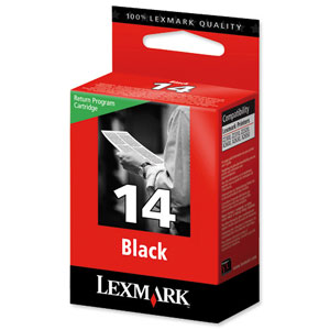 Lexmark No. 14 Inkjet Cartridge Return Program Page Life 175pp Black Ref 18C2090E Ident: 822B