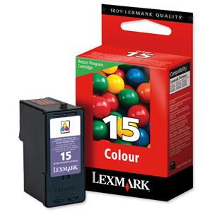 Lexmark No. 15 Inkjet Cartridge Return Program Page Life 150pp Colour Ref 18C2110E