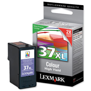 Lexmark No. 37XL Inkjet Cartridge Return Program High Yield Page Life 500pp Colour [Z2420] Ref 18C2180E