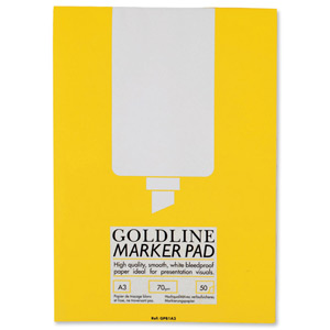 Marker Pad Bleedproof 70gsm 50 Sheets A3 White Ident: 49B