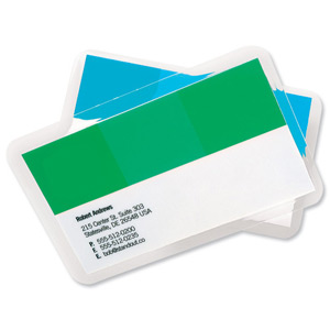 GBC Laminating Pouches Premium Quality 2x125 Micron Business Card 60x90mm Gloss Ref 3743157 [Pack 100] Ident: 719C