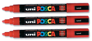 uni Posca PC5M Marker Medium Tip Line Width 1.8-2.5mm Red Ref 9002102 [Pack 12]