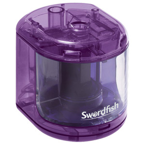 Swordfish Electric Pencil Sharpener Battery Operated Purple Ref 40003