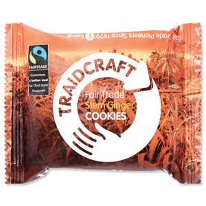 Traidcraft Cookies Stem Ginger Fairtrade 2 per Minipack Ref A07036 [Pack 24] Ident: 621A