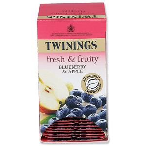 Twinings Infusion Tea Bags Individually-wrapped Blueberry and Apple Ref A07045 [Pack 20] Ident: 610A