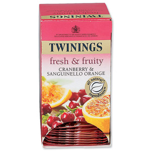 Twinings Infusion Tea Bags Individually-wrapped Cranberry and Orange Ref A07569 [Pack 20]