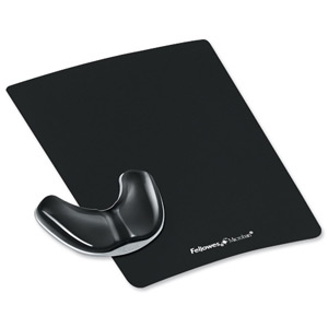 Fellowes Professional Crystal Gel Palm Support Pad Microban Cushioned Black Ref 9180701 Ident: 738F