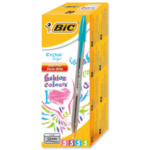 Bic Cristal Large Ballpoint Pen Broad Nib 1.6mm Line Width 0.8mm Blue Ref 880656 [Pack 50]