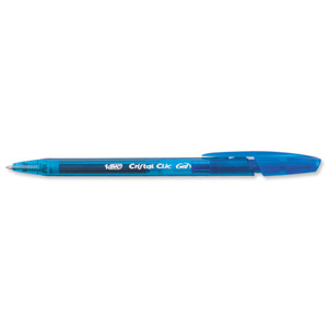 Bic Cristal Clic Gel Pen Tip 0.8mm Line 0.6mm Blue Ref 878976 [Pack 20]