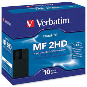 Verbatim Diskettes 3.5in Formatted DataLifePlus MF-2HD 1.44Mb Ref 87410 [Pack 10]
