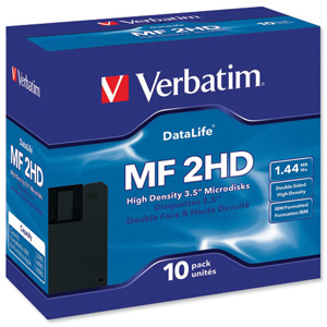 Verbatim Diskettes 3.5in Formatted DataLifePlus MF-2HD 1.44Mb Ref 87410 [Pack 10] Ident: 780F