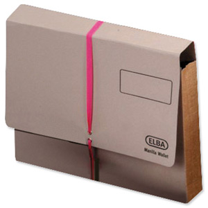 Elba Legal Deed Wallet Manilla 100mm 1000sheet Foolscap Buff with Pink Ribbon Ref 100080793 [Pack 25] Ident: 193C