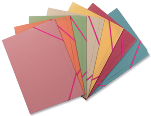 Guildhall Professional Folio File Manilla Elasticated 450gsm 30mm Foolscap Blue Ref 211/1001Z [Pack 10]