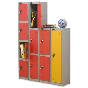 Trexus 2 Door Locker Hasp and Staple Lock ACTIVECOAT W305xD305xH1220mm Silver Red Ref 806421