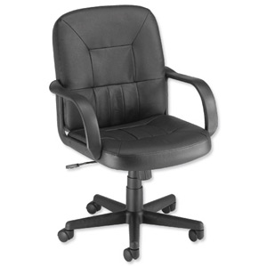 Trexus Rutland Managers Armchair Basic Back H520mm W480xD460xH440-560mm Leather Ref 10312-02F