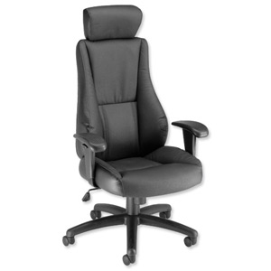 Trexus Hampshire Plus Managers Armchair Headrest Back H660mm W520xD510xH470-550mm Leather Ref 10472-01 Ident: 393A