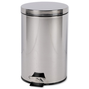 Pedal Bin Stainless Steel with Removable Plastic Liner 12 Litres Ident: 520C