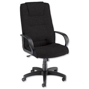 Trexus Intro Managers Armchair Back H720mm W530xD510xH470-570mm Charcoal Ref 10568-01