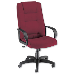 Trexus Intro Managers Armchair Back H720mm W530xD510xH470-570mm Claret Ref 10568-01 Ident: 397A