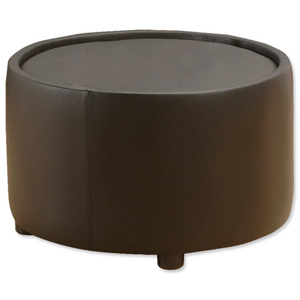 Trexus Plus Tub Reception Table Leather Dia650xH380mm Black Ident: 415B