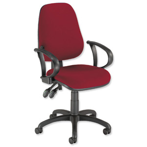 Trexus Lumb-Air High Back Operators Armchair Back H500mm W460xD460xH440-580mm Burgundy Ref SP9080BU