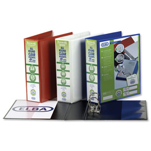 Elba Panorama Presentation Lever Arch File Clear Cover Pockets 70mm Spine A4 White Ref 127907 [Pack 10]