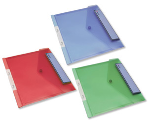 Rexel Active Popper Pocket Rigid Spine Extra for 150 Sheets A4 Landscape Assorted Ref 2102204 [Pack 5]