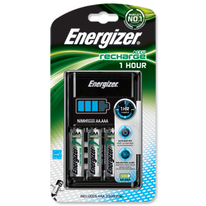 Energizer 1Hour Battery Charger Fast-charging Accu with 4x AA 2300mAh Batteries Ref 637123