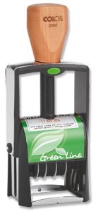 Colop 2360 Green Line Custom Metal Stamp Self-Inking Text and Date Imprint 45x30mm Ref 2383604000